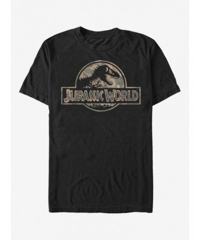 Jurassic Park Camo Logo T-Shirt $6.31 T-Shirts