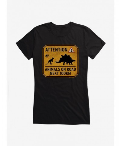 Jurassic World Dominion Attention Animals on Road Girls T-Shirt $7.17 T-Shirts